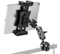 JUBORUI Supporto Tablet per Cyclette, Regolabile 360° Porta iPad per Spin Bike, Supporto Tablet per Microfono per iPad Pro/Air/Mini 4,7-12,9" Tablets