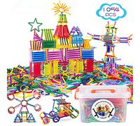 Juboury - Set di 1054 barre di blocchi educativi di diverse forme, puzzle 3D, gioco di collegamento creativo intrecciato, grande giocattolo STEM sia per ragazzi che per ragazze