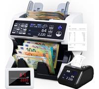Jubula MV-500 Macchina conta banconote professionale a denominazione mista | EUR, USD, GBP, ecc. | 11 metodi di rilevamento delle contraffazioni | Conta soldi (MV-500+Printer)