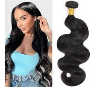 Jucames Extension Capelli Veri Umani Body Wave Human Hair Bundles Tessitura 100% Unprocessed Virgin Remy Brasiliano Double Weft Extensions Colore Nero Naturale for Woman 34 Inch