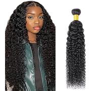Jucames Extension Capelli Veri Umani Curly Wave Human Hair Bundles Tessitura Unprocessed Remy Double Weft Single Extensions 100g Natural Black Color for Woman 18 Inch