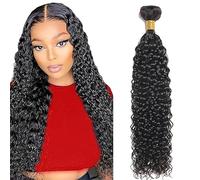 Jucames Extension Capelli Veri Umani Water Wave Human Hair Bundles Tessitura Unprocessed Remy Double Weft Extensions Colore Natural Black for Woman 18 Inch
