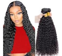 Jucames Extension Capelli Veri Umani Water Wave Human Hair Bundles Tessitura Unprocessed Remy Double Weft Extensions Colore Natural Black for Woman 18 18 18 Inch