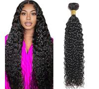 Jucames Extension Capelli Veri Umani Water Wave Human Hair Bundles Tessitura Unprocessed Remy Double Weft Single Extensions 100g Natural Black Color for Woman 30 Inch