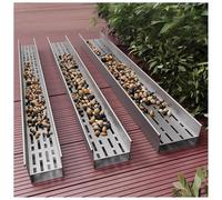 JUCCJUXIN Drenaggio del Canale di Drenaggio, Griglia in Acciaio Inossidabile, Fosso di Drenaggio con Scanalatura Piena di Ciottoli, Kit Fosso Drenaggio for Interni Esterni(H15*W15CM/H5.91*W5.91IN)