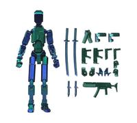 JUCHRZEY 13 Action Multi-snodate con Accessori Multipli Corpo Meccanico Mobile Giocattolo Action Manichino Decorazione da scrivania Regali for Lui (1 pz Blu Verde)