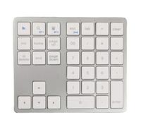 JUCHRZEY 2.4G Tastierino numerico wireless compatibile USB ricaricabile 35 tasti Tastiera digitale Tastiera numerica ultrasottile for Finestra (Argento Bianco)