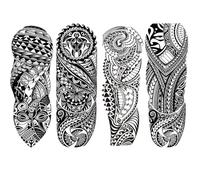 JUCHRZEY 4 Pezzi Tatuaggi Raffinati Adesivi for Tatuaggi Decorati Semipermanenti Modelli Neri Impermeabili for Uomini Donne for Ragazze Ragazzi Amanti Coppia