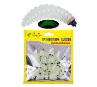 JUCHRZEY 50 Pezzi 24mm Verme Grub Esca Morbida da Pesca Odore Vermi Esche da Pesca Simulazione Verme di Pane Esca for Dolce di Mare (4#)