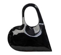 JUCHRZEY Borsa a tracolla a cuore dal design di lusso Borsa pochette moda in pelle PU Tinta unita Borsa tote trendy Borsa estiva a mano for donne e ragazze (Nero)