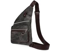 JUCHRZEY Borsa da petto antifurto Marsupio multifunzionale Borsa a tracolla anti-ladro in PU di grande capacità Tracolla regolabile Tasche multiple for viaggi all'aperto