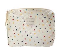 JUCHRZEY Borsa da toilette a pois colorati Borsa for cosmetici di capacità Borsa for cosmetici Custodia for cosmetici for donne e ragazze (Stile 1)