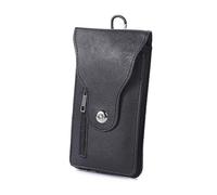JUCHRZEY Borsa for cellulare in pelle PU Hasp Portafoglio da uomo con clip da cintura Custodia a portafoglio in vita for lavorare e correre for il telefono (nero)
