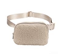 JUCHRZEY Borse a tracolla in peluche Borse a tracolla piccole alla moda Borse a tracolla unisex in tinta unita con cerniera portatile multitasche for sport all'aria aperta (cachi)