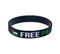 JUCHRZEY Design elegante Bracciale Palestina Mostra il tuo sostegno Bracciale con bandiera della nazione palestinese Bracciale in silicone Promuovi la consapevolezza della pace for il movime