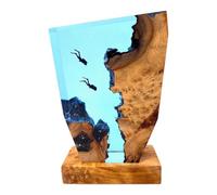 JUCHRZEY Lampada decorativa artistica creativa Carica USB Immersione Grotta Esplorazione Tema Luce notturna Esplorazione fondale marino Organismo Lampada da tavolo in resina Camera da letto