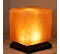 JUCHRZEY Lampada di Sale Himalayano, Lampada Atmosferica LED, Luce da Tavolo Classica con Base in Legno lampada sale himalaya Decorazione for Casa e Camera da Letto