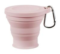 JUCHRZEY Mini tazza retrattile da 180 ml con coperchio Bicchiere telescopico in silicone Riutilizzabile espandibile Bicchieri for escursioni all'aperto (Rosa)