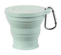 JUCHRZEY Mini tazza retrattile da 180 ml con coperchio Bicchiere telescopico in silicone Riutilizzabile espandibile for escursioni all'aperto (Verde militare)