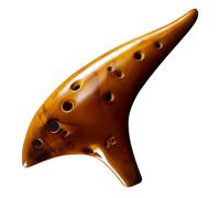 JUCHRZEY Ocarina a 12 Fori Flauto Intonazione Stabile Alto C Tono Ocarine Smokey Fired con Borsa Protettiva Strumento for Amanti della Musica Principianti (Oro)