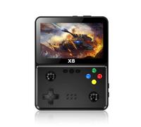 JUCHRZEY Palmari Lettore retrò Schermo IPS da 4 pollici Console di gioco portatile retrò 10 simulatori Console di gioco portatile Console 8G Giochi integrati nel 2000 for regali for bambini
