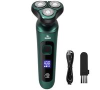 JUCHRZEY Rasoio Galleggiante da Uomo a Tre Teste Ricaricabile tramite USB Rasoio Ricaricabile con Display Digitale Indolore Cordless Trimmer Rasatura Viso Barba Rasoio Rasoio Portatile (Set