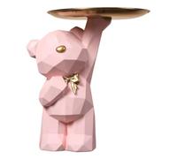 JUCHRZEY Resina Adorabile orso nordico Sculture Portachiavi Portachiavi Statua di orso geometrico Vassoio da pavimento Ornamento Simpatico orso Vassoio portaoggetti Statua Decorazione da tav