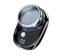 JUCHRZEY Ricarica USB Rasoio da barba for viso e barba da uomo Mini rasoio elettrico da viaggio con display digitale Coltello for viso e barba Rasoio lavabile tascabile Rasoio portatile (Ner
