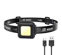 JUCHRZEY Torcia da Testa Multifunzione 4 Modalità di Luce Mini COB LED Faro Tipo C Ricarica USB Torcia da Testa Compatta Angolo Regolabile for Campeggio Corsa Escursionismo