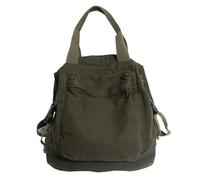 JUCHRZEY Zaino in tela Borsa da scuola for pendolari vintage Zaino da viaggio in tinta unita Zaino estetico Hippie Y2K for donne e ragazze (Verde)