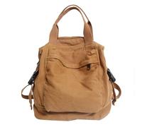 JUCHRZEY Zaino in tela Borsa da scuola for pendolari vintage Zaino da viaggio in tinta unita Zaino estetico Hippie Y2K for donne e ragazze (Khaki)