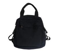 JUCHRZEY Zaino in Tela Vintage per Pendolari - Borsa da Scuola in Tinta Unita, Estetico Hippie Y2K per Donne e Ragazze (Nero)