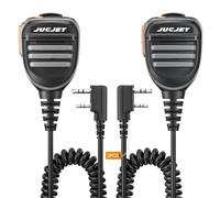 JUCJET Microfono per altoparlante da spalla per walkie talkie con jack da 3,5 mm per cuffie BF-888s UV-5R UV-82 UV-S9 BF-F8HP UV-10R UV-11R BF-H6 GT-3 GM-15PRO(2 pezzi)