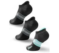 Juclise Calzini da corsa invisibili a compressione in viscosa di bambù Coolmax da donna (IT, Numero, 35, 38, Regular, Regular, Nero Classico*2+Nero Acqua*1)