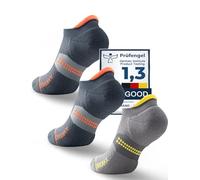 Juclise Calzini da corsa invisibili a compressione in viscosa di bambù, Coolmax, traspiranti, anti-vesciche, alla caviglia (IT, Numero, 35, 38, Regular, Regular, Carbone*2+Grigio mezzanotte*1)