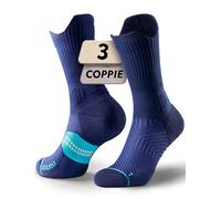 Juclise Coolmax - Calzini da corsa a compressione in viscosa di bambù traspiranti ammortizzati anti-vesciche supporto per arco plantare sport (IT, Numero, 47, 51, Regular, Regular, Blu Cobalto)