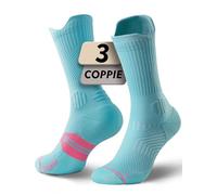 Juclise Coolmax - Calzini da corsa a compressione in viscosa di bambù traspiranti ammortizzati anti-vesciche supporto per arco plantare sport (IT, Numero, 38, 42, Regular, Regular, Verde acqua)