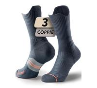 Juclise Coolmax - Calzini da corsa a compressione in viscosa di bambù traspiranti ammortizzati anti-vesciche supporto per arco plantare sport (IT, Numero, 38, 42, Regular, Regular, Carbone)