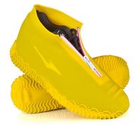 JUDA Impermeabile Copriscarpe, Copriscarpe Antiscivolo con Suola Antiscivolo Rinforzata, Copriscarpe Riutilizzabili Pieghevole per Le Giornate Di Pioggia e Neve (XL (43-47), Giallo)