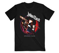 Judas Priest T Shirt Stained Class Album Circle Band Logo Ufficiale Uomo Nero Size M