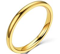 JUDE Fede nuziale impilabile in acciaio inox da 2 mm, Acciaio inossidabile