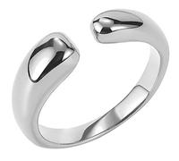 Jude Jewelers Anello da mignolo in acciaio inox lucido, Metallo, Zirconia cubica