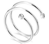 Jude Jewelers Anello in acciaio inossidabile intrecciato a onda impilabile per promessa di dichiarazione cocktail party, Metallo, Zirconia cubica