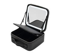 JUDEMII Borsa cosmetica nera con specchio 3 colori LED luce trousse trucco borsa con borsa media borsa cosmetica donna borsa cosmetica per la conservazione di tutti i tipi di cosmetici e strumenti per