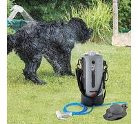 JUDEMII Doccia da campeggio portatile da 12 l, doccia da campeggio, con pompa dell'acqua e tubo doccia per esterni, campeggio o avventure all'aperto.