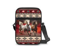 JUDENTIDOS Borsa messenger per donne uomini borse a tracolla uomo casual borsa a tracolla, Cavallo del sud-ovest dei nativi americani aztechi Navajo, Taglia unica