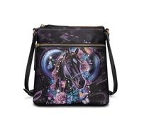 JUDENTIDOS Borse a tracolla personalizzate e borse per le donne in pelle PU Tote Bag Satchel Borse a tracolla con tracolla regolabile, Cuore Cavallo Flore, Taglia unica