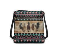 JUDENTIDOS Borse a tracolla personalizzate per le donne in pelle Tote Borse Hobo Satchel Borse a tracolla con tracolla regolabile, Cavallo Navajo azteco dei nativi americani del sud-ovest, Taglia