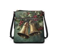 JUDENTIDOS Carino Hobo Bag per le donne Crossbody Borsa a tracolla Multi Pocket Satchel Borsa con tracolla regolabile, Campana di Natale Verde, Taglia unica