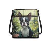 JUDENTIDOS Carino Hobo Bag per le donne Crossbody Borsa a tracolla Multi Pocket Satchel Borsa con tracolla regolabile, Carino Boston Terrier, Taglia unica